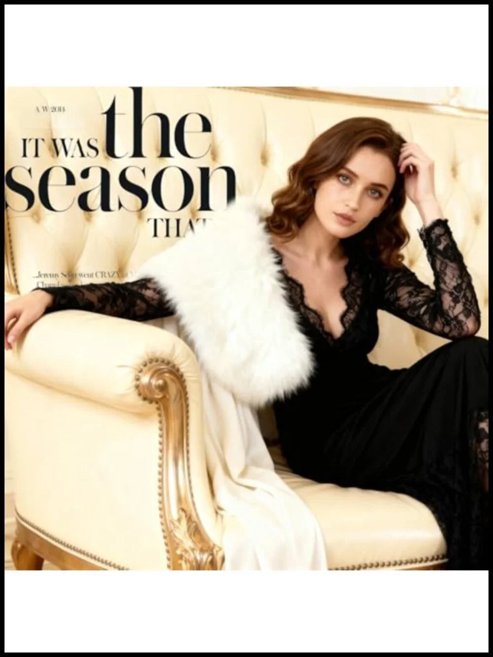 Barelove Long Women's Faux Fur Collar Scarf Wrap, Winter Shawl Shrug